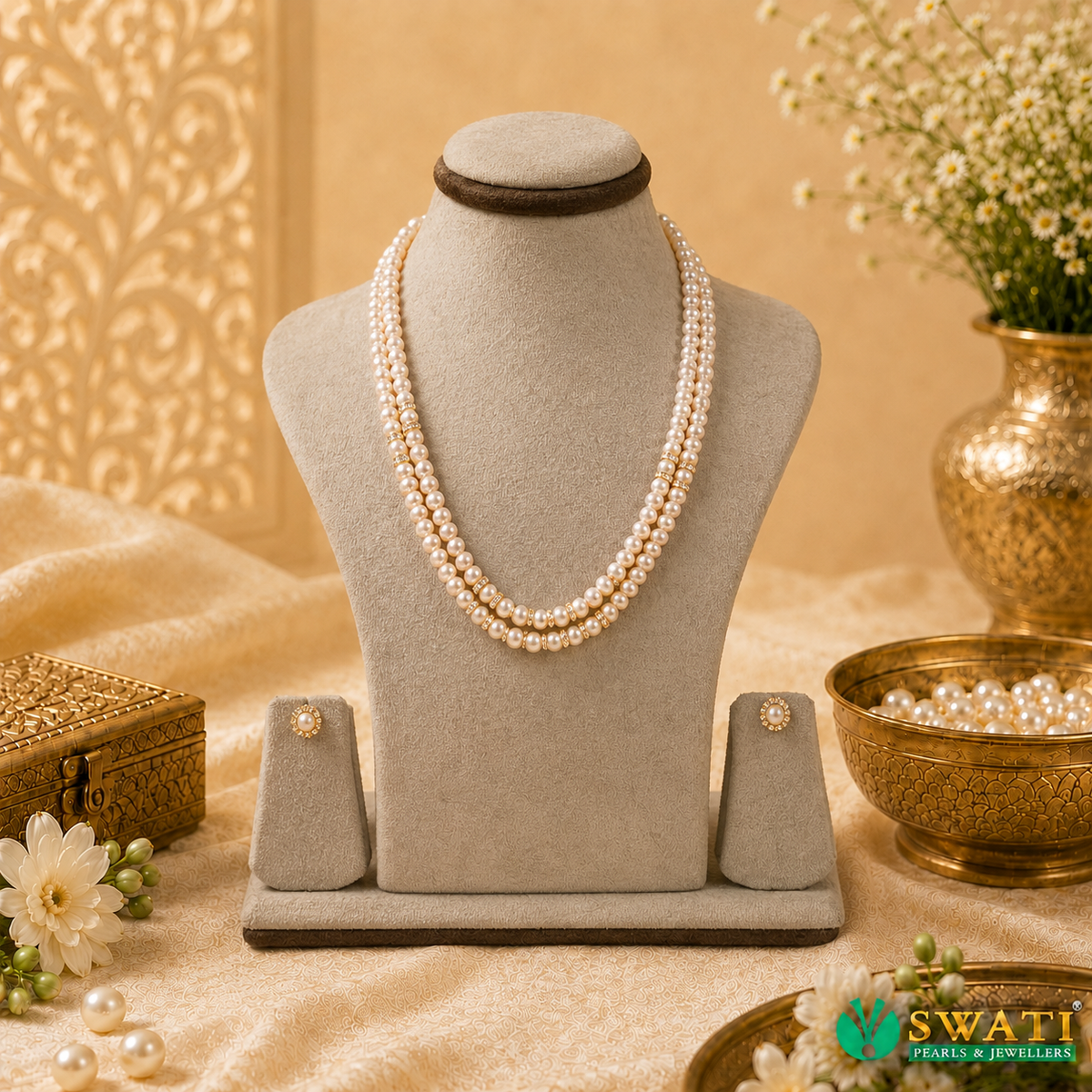 Pink Pearl Semi Round Mala