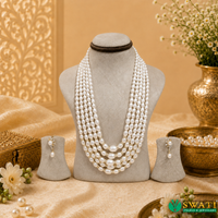 Whitepearls Oval Shape Graded Mala