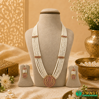 White Pearls Red Stone Rani Har