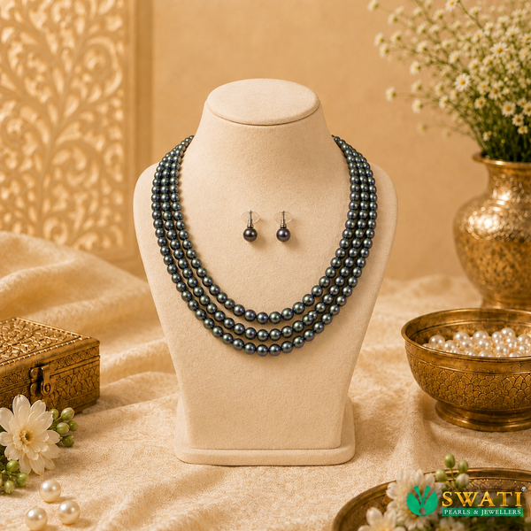 Bluesh Gray Round Shape Even Size 3rows