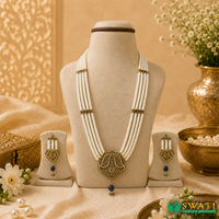 White Pearls Blue Stone Rani Har