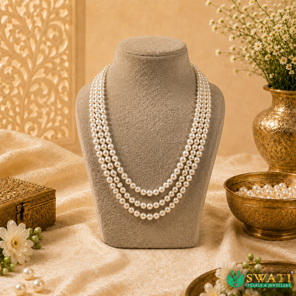 Peach Pink Round Shape Even Size 3rows