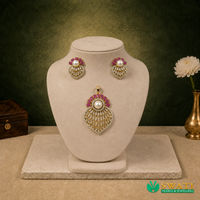 Pearl Red Stone Pendant Set