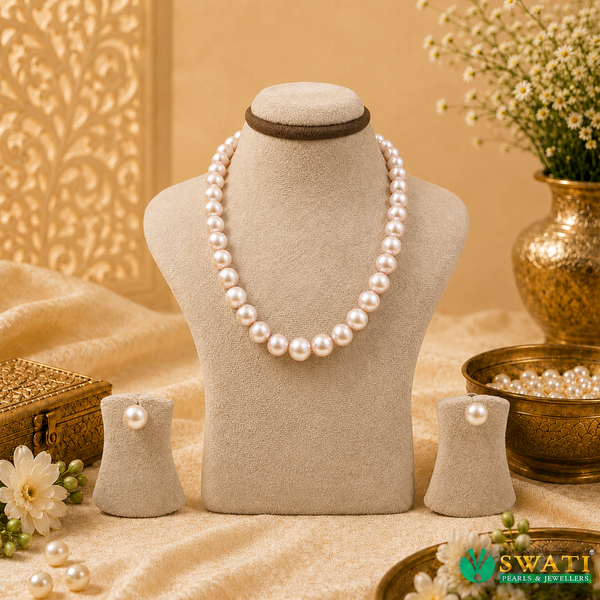 Pink Pearl Round Big Size Mala