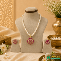 Peach Pink Red Stone Set