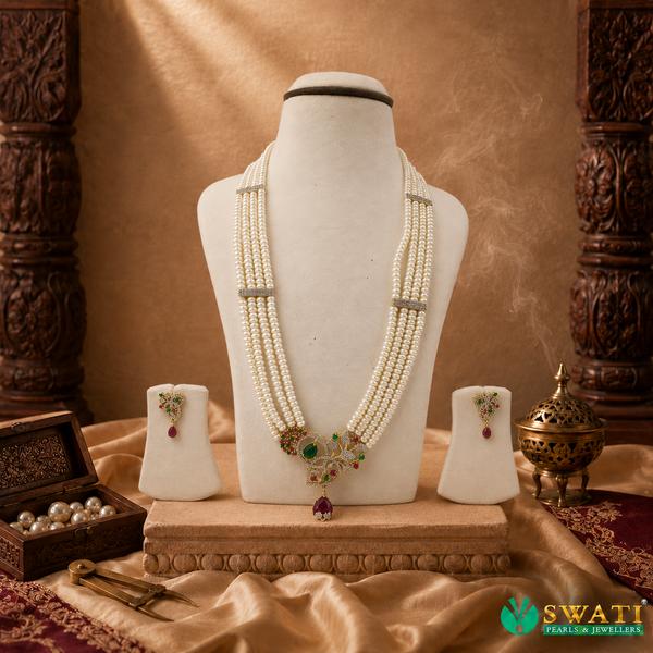 Pearls Rani Har Set