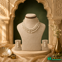 Pink Pearl With Silver Chowkar