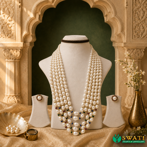 White Pearls Multi Stone 5rows