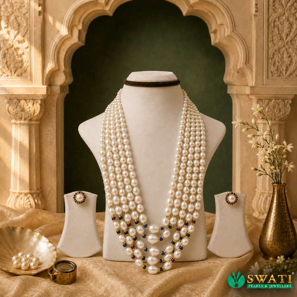 White Pearls Multi Stone 5rows