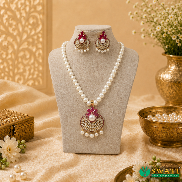 White Red Stone Set