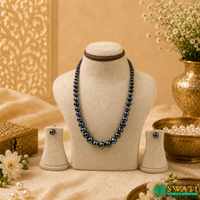Black Round Shape Graded Mala