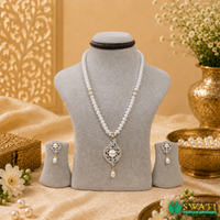 Pearl With White Stone Set