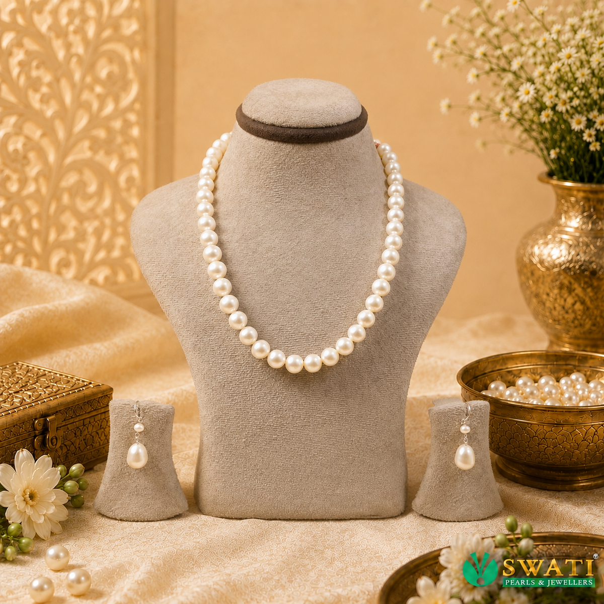Peach Pink Round Shape Mala