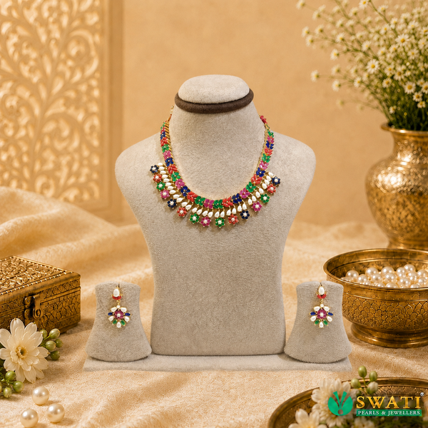 Navratan Stone AD Necklace