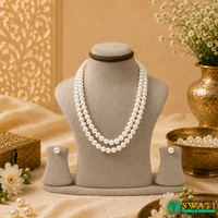 White Pearls Round Shape Even Size Mala