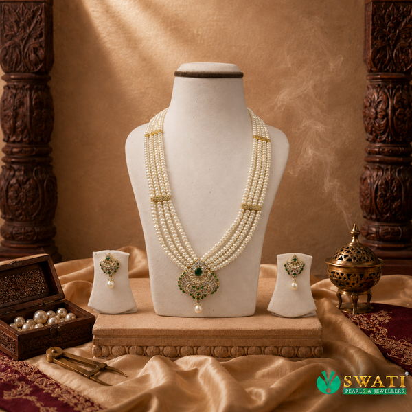 Green Stone Rani Har Set