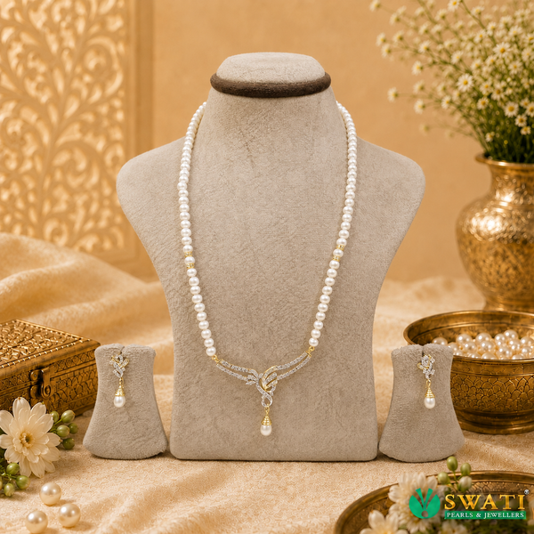 White Pearls White Stone 1row