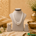 White Pearls Oval Shape Graded Mala