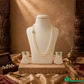 White Pearls Lite Green Stone Set