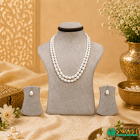 White Oval Shape Even Size Mala