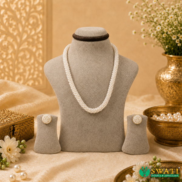 White Pearls Jali Mala