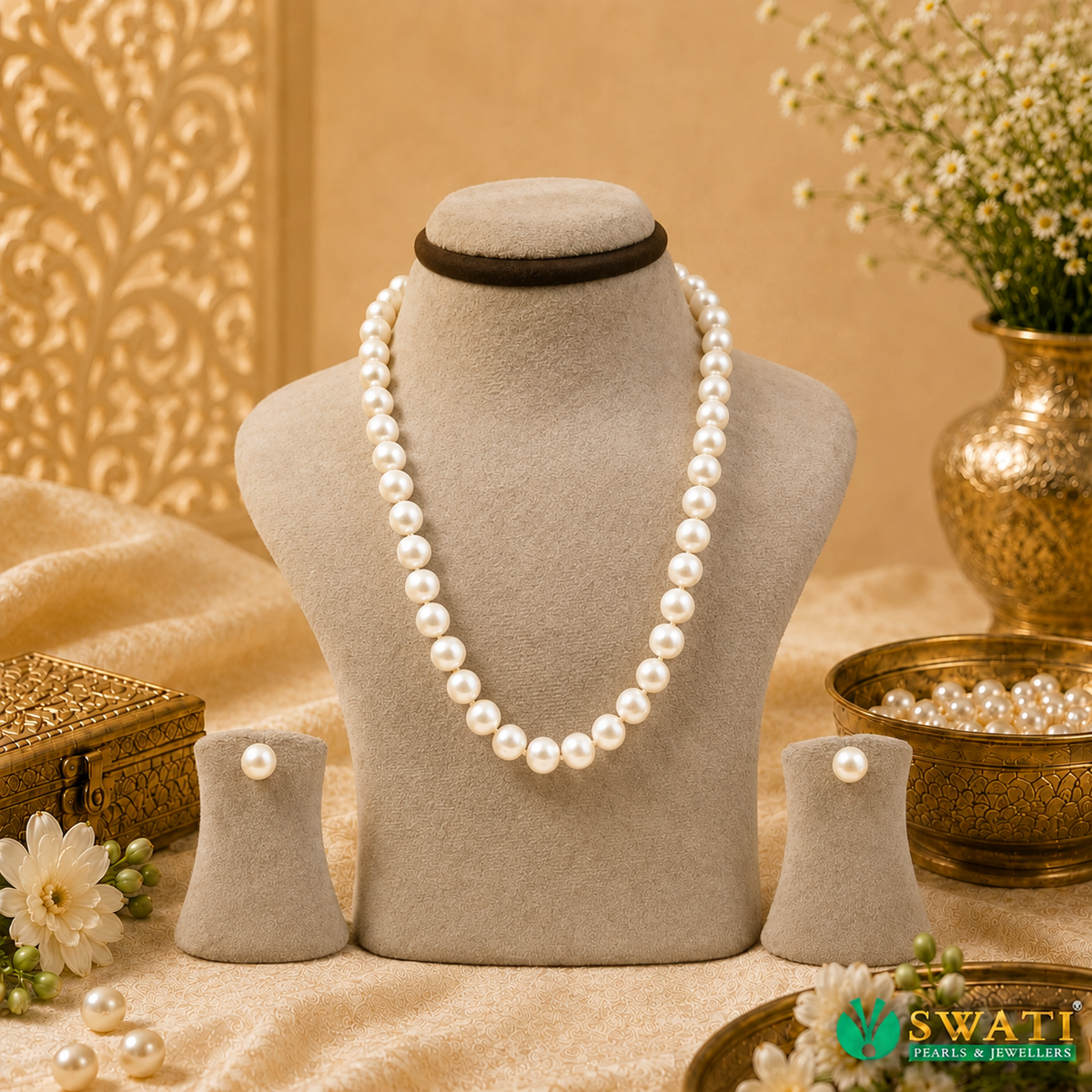 White Pearl Round Mala