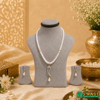 White Stone Pearl Drop Set