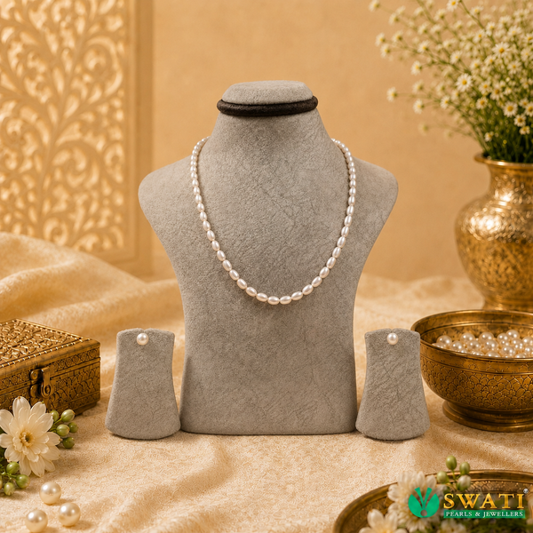 Pink Pearl 0val Shape Mala