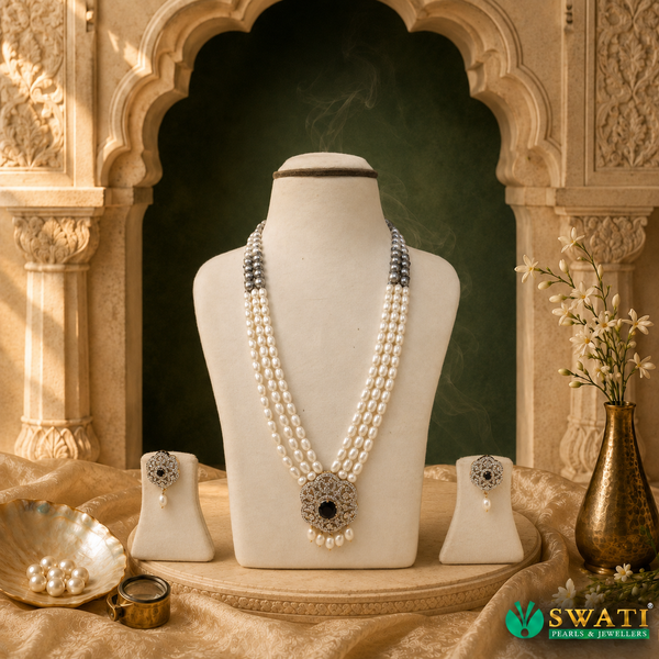 White And Gray Pearls Set