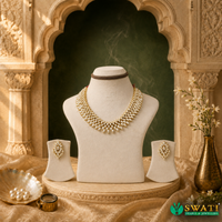 Only White Pearls Short Necklace Set