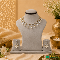 White Pearls Drop Necklace