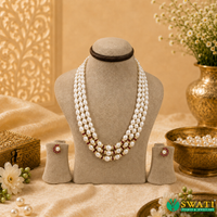 White Pearls Graded Red Combination Mala