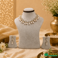 Pink Pearl With White Stone Necklace