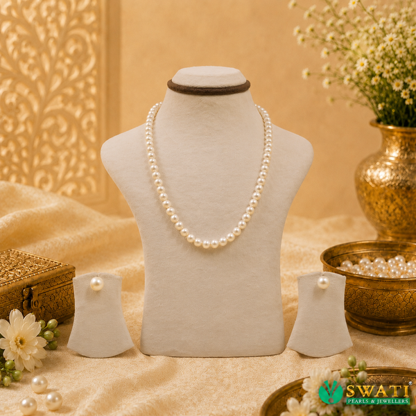 White Pearls Round Small Mala