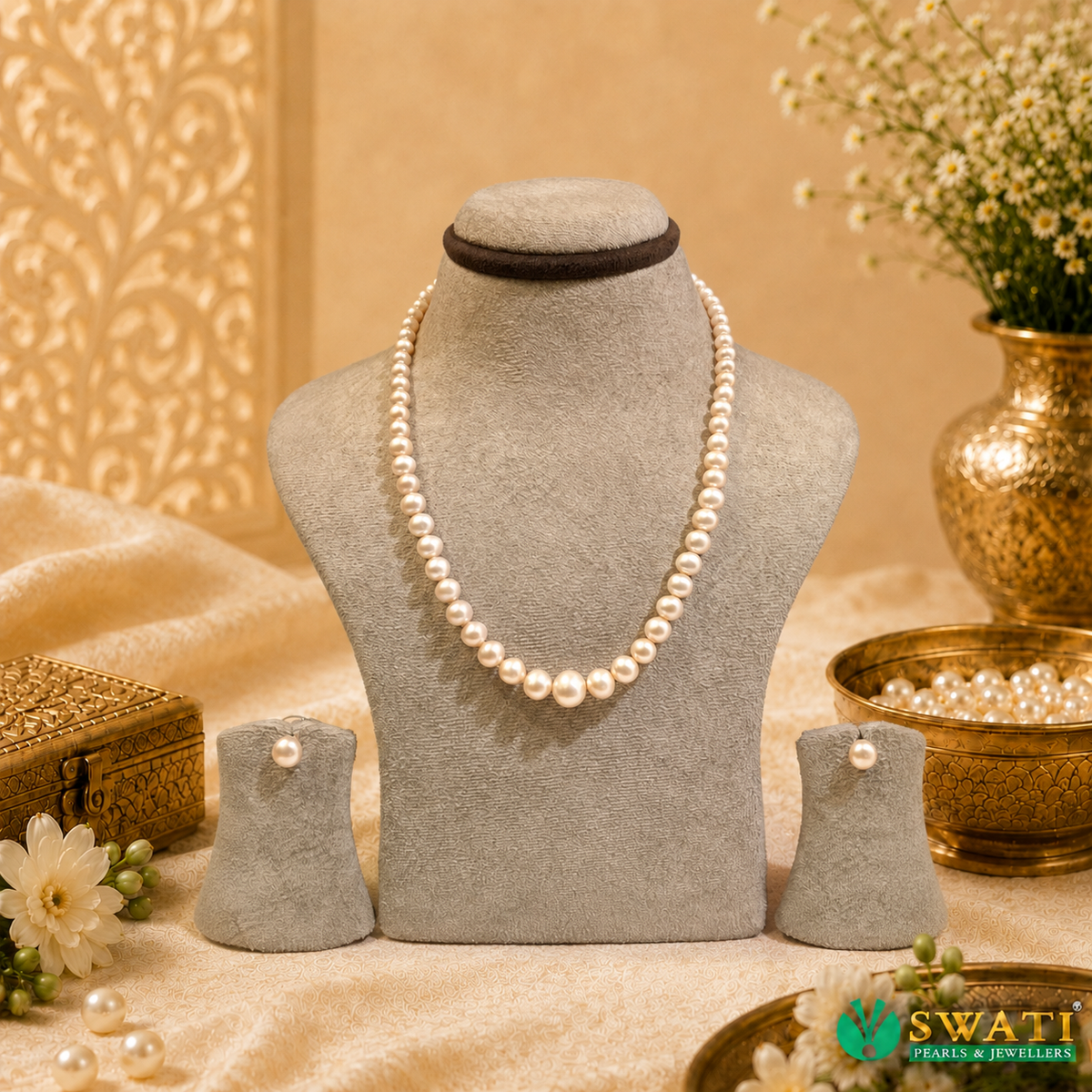 Pink Pearl Round Shape Graded Mala