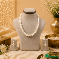 Half White Round Mala