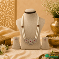 White Pearls Red And White Stone AD Set