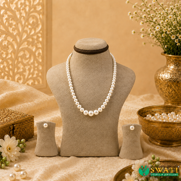 White Pearls Small Graded Mala