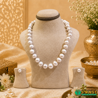 Silver Grey Round Shape Even Size Mala