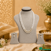 White Pearls Semi Round Mala