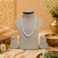White Oval Shape Graded Mala