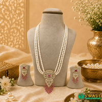 White Pearl Red Stone Rani Har