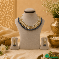 Black Pearl With White Stone Necklace