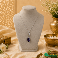 Purple Stone With Silver Chain