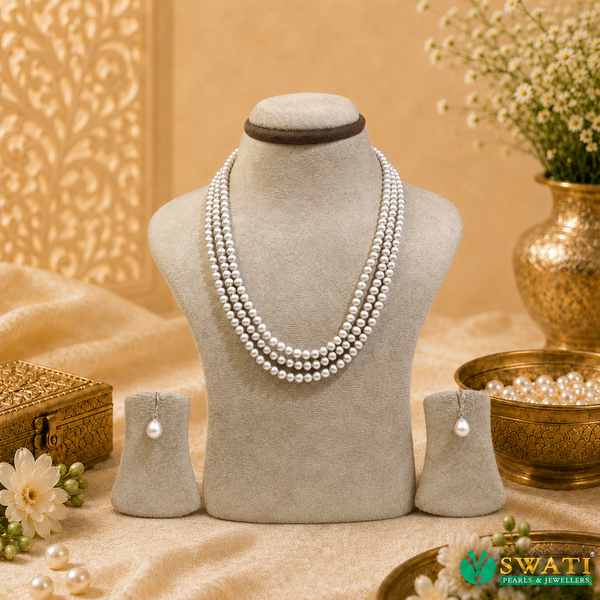 Silver Gray Round Shape Even Size 3rows