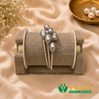 Silver Gray Pearls Bracelet