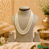 White Pearls Round Shape Even Size Mala
