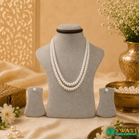 White Pearls Semi Roundgraded Mala