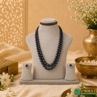 Black Pearl Oval Shape Graded Mala